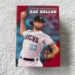 🏷️ NWT Arizona Diamondbacks 2023 Scoreless Streak Zac Gallen Bobblehead